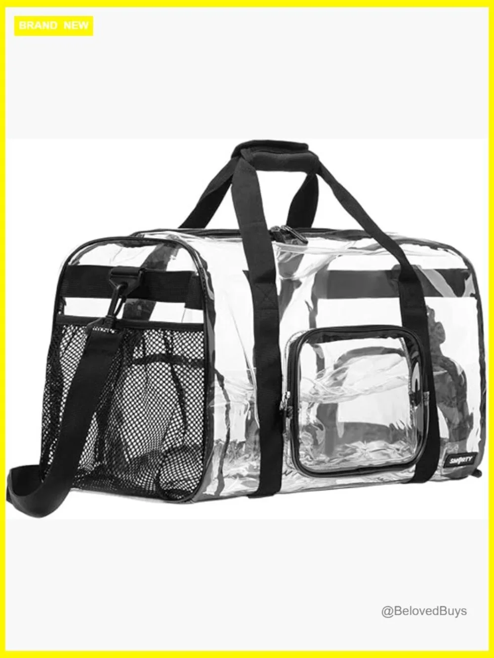 Large Heavy Duty Clear Duffel Bag with Shoe Compartment Stadium Approved